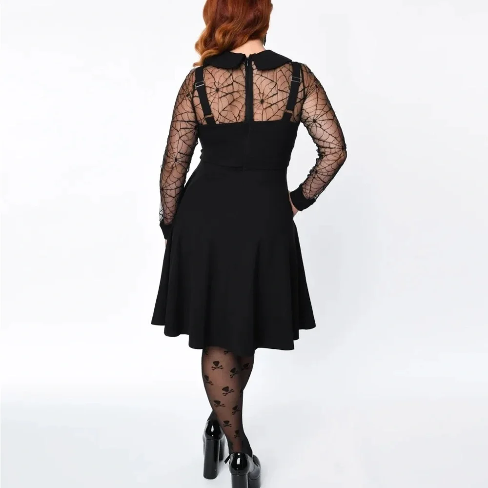 Voodoo vixen black spiderweb dress XL - Picture 3 of 3